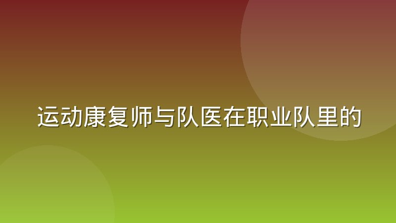 运动康复师与队医在职业队里的分工差异有哪些